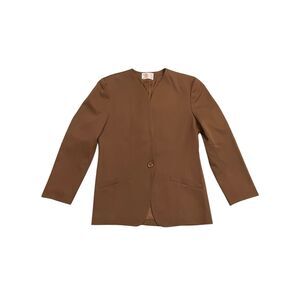 Pendleton Vintage Women’s Virgin Wool Blazer Brown Minimalist Made in USA Size 8